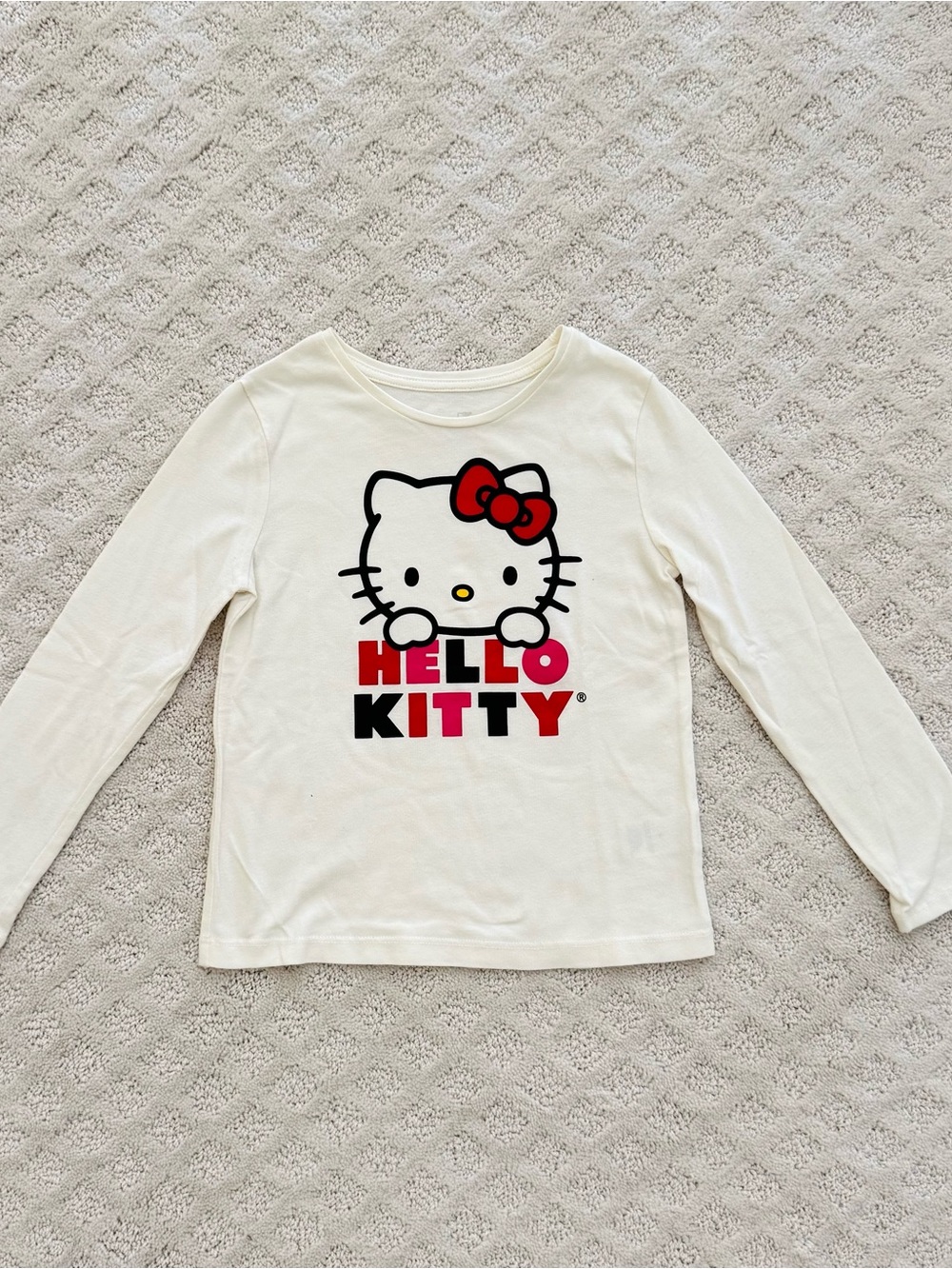 Hello Kitty Cream Long Sleeve Tee. Size 6